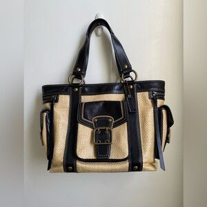 Coach Black and Tan Tote Bag